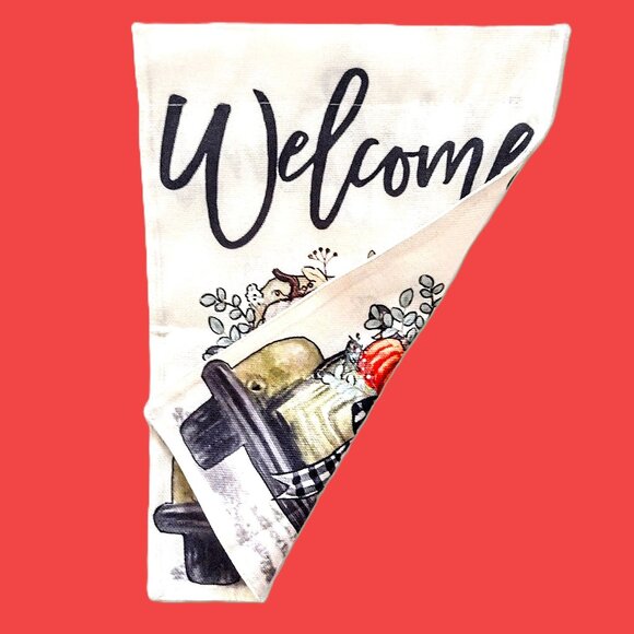 Fall Welcome Yard Garden Flag ~ Pumpkins & Pickup ~ Dbl-Sided ~ Sm. 12 x 18" NEW - Picture 10 of 10